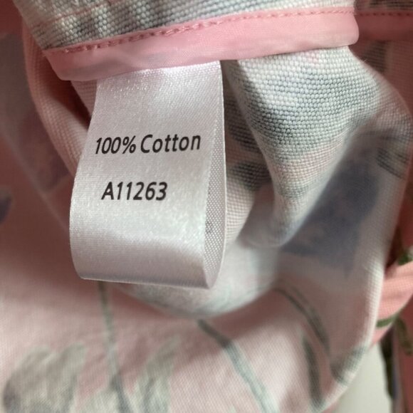 Womens Appleseeds Petites 3/4 Sleeve Button Cotton Jacket Pink Floral PM Flaw - Picture 6 of 8